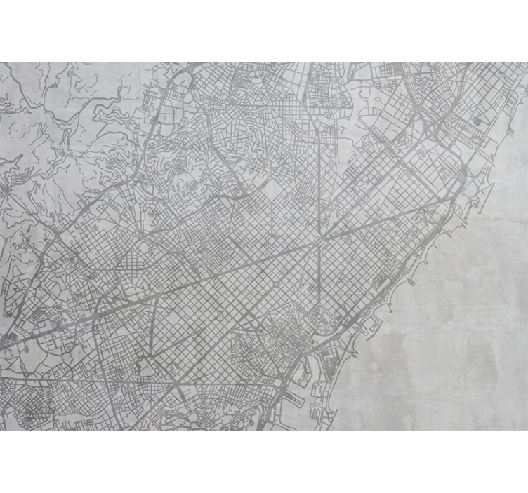 Tapisserie villes et pays carte détaillée de ville - TenStickers