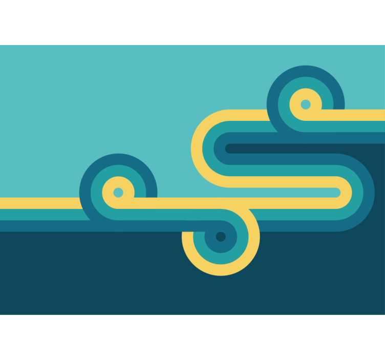 Tapisserie abstraite agencements de lignes arquées - TenStickers