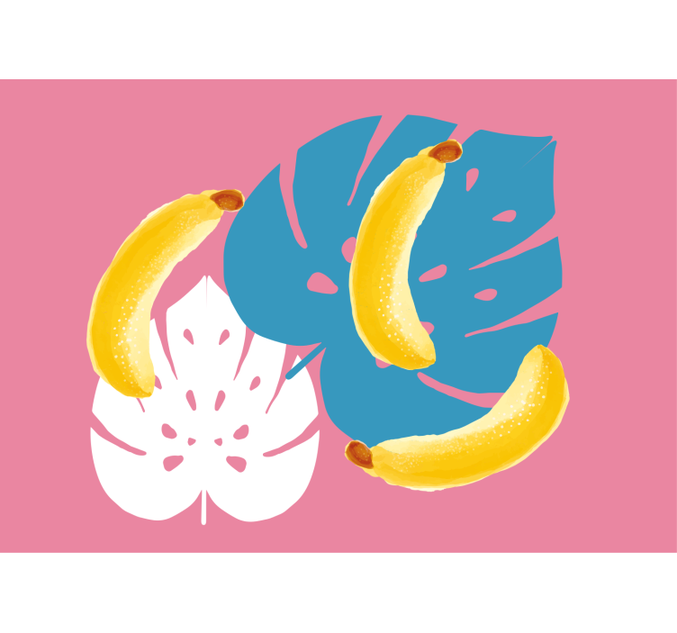 Tapisserie autres fleurs bananes et feuilles - TenStickers