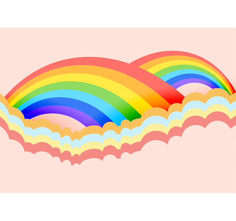 Tapisserie phrase vagues arc-en-ciel colorées - TenStickers
