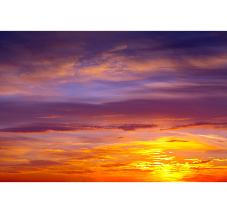 Tapisserie ciel vue majestueuse sur le coucher de soleil - TenStickers