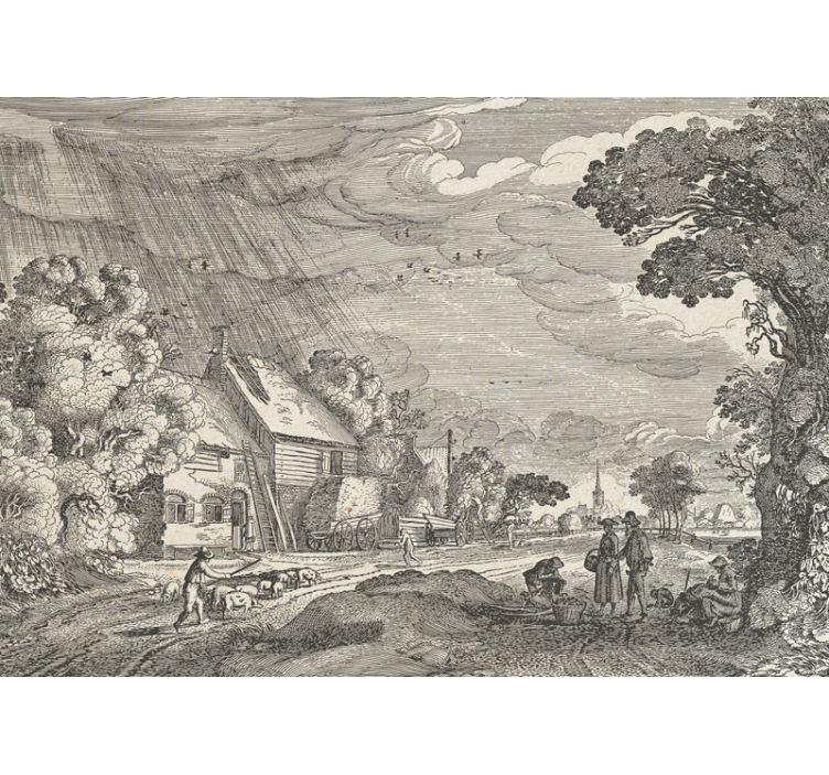 Tapisserie paysage scène rurale - TenStickers