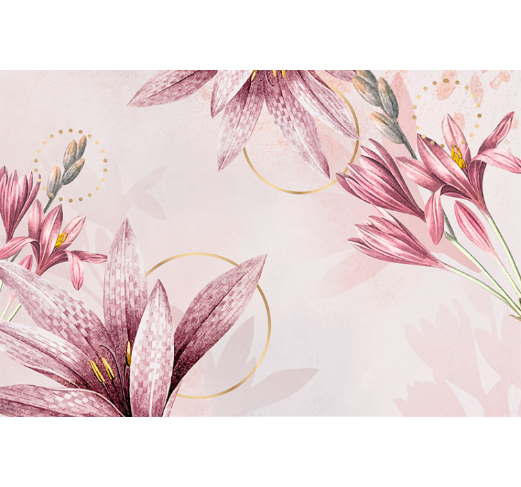 Tapisserie fleur lys roses en fleurs - TenStickers