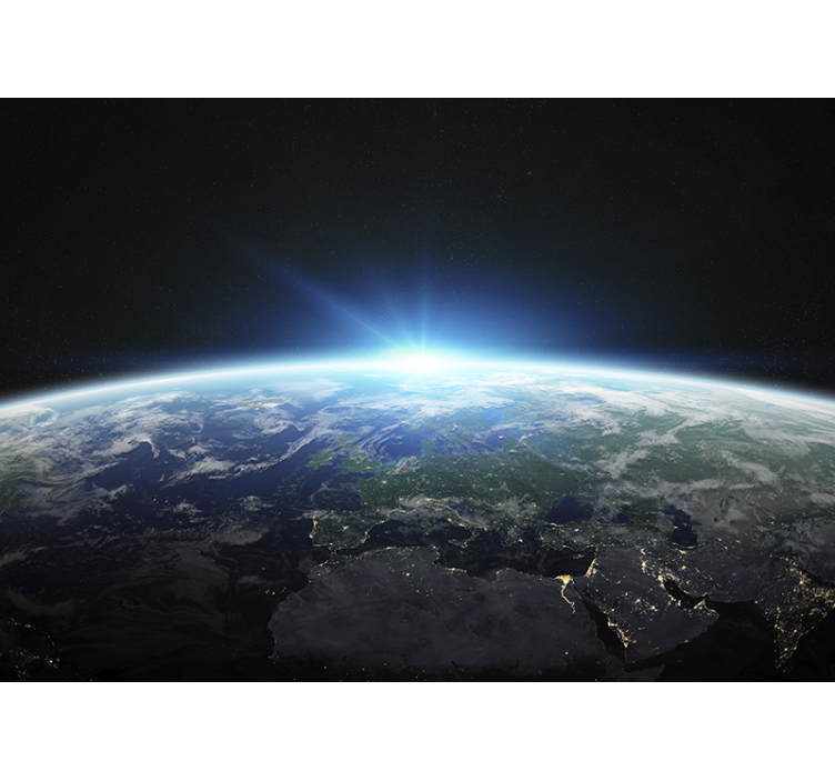Tapisserie espace lueur de l'horizon terrestre - TenStickers