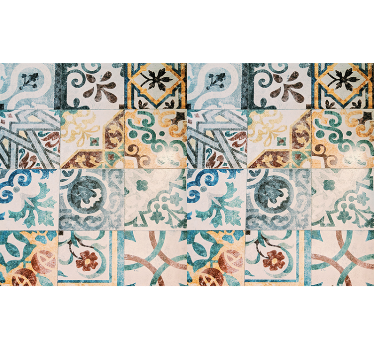 Tapisserie textures et motifs motifs de carreaux complexes - TenStickers