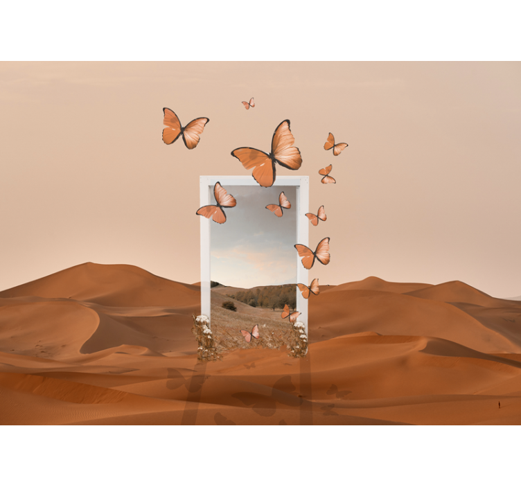 Tapisserie nature papillons volants - TenStickers