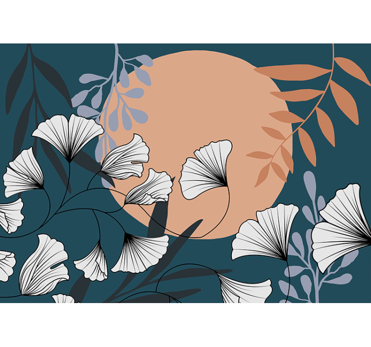 Tapisserie fleur composition botanique florale - TenStickers