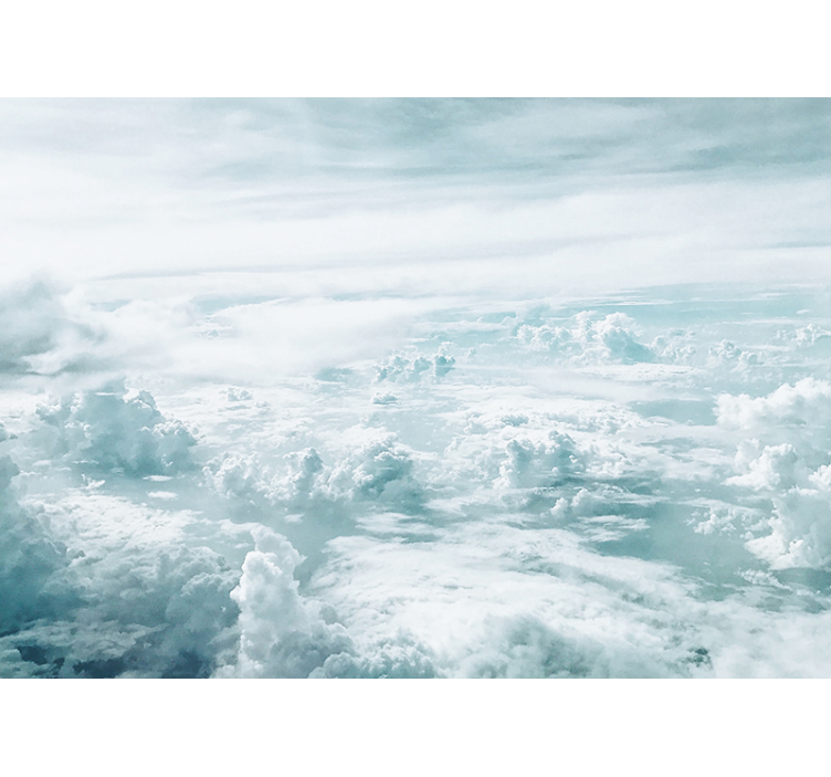 Tapisserie ciel perspective d'horizon nuageux - TenStickers