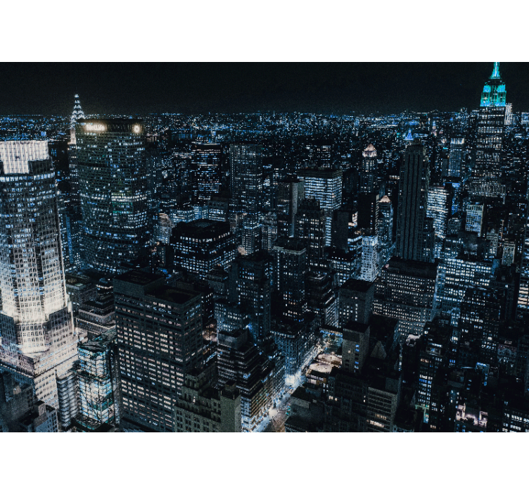 Tapisserie new york vue du ciel nocturne - TenStickers