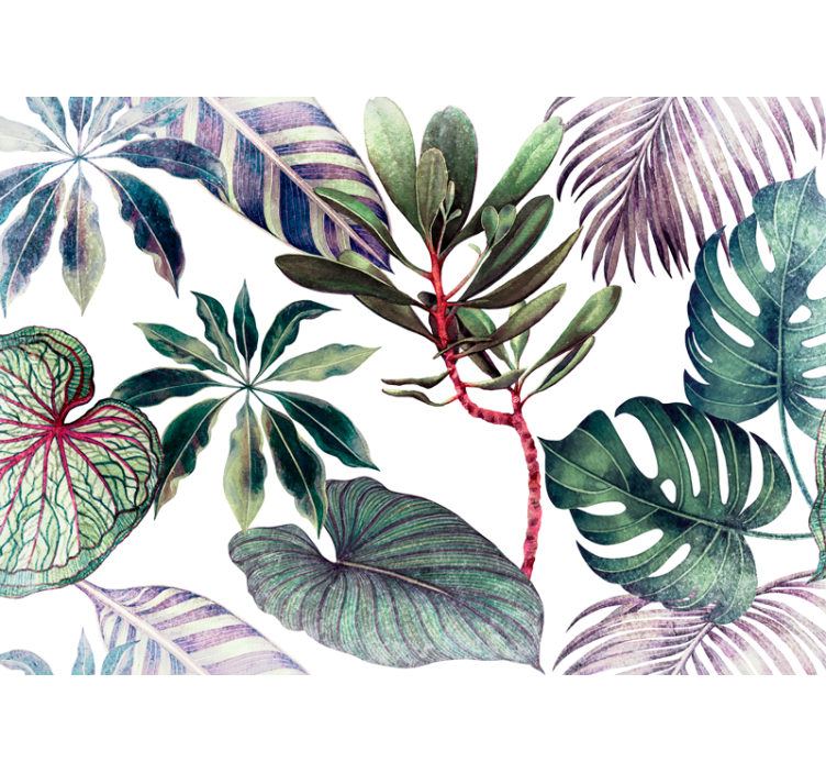Papier peint nature arrangement de feuillage tropical - TenStickers