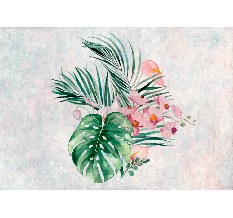 Tapisserie fleur arrangement floral tropical - TenStickers