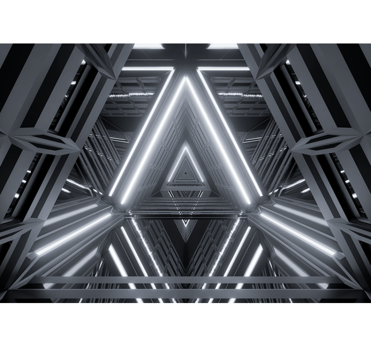 Tapisserie abstraite motif lumineux triangulaire - TenStickers