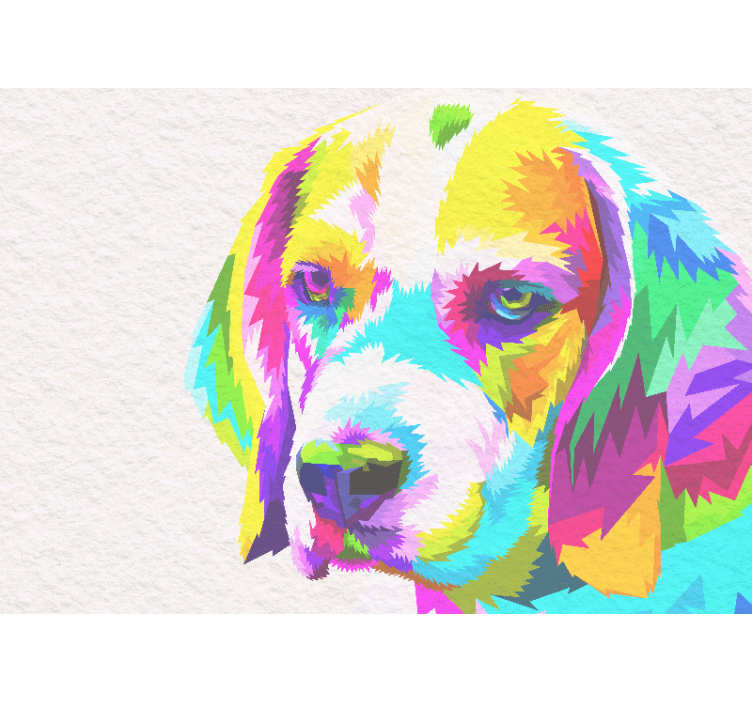 Tapisserie animaux portrait de chien coloré - TenStickers