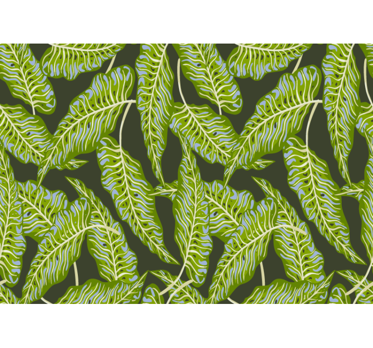Tapisserie nature illustration de feuilles tropicales - TenStickers