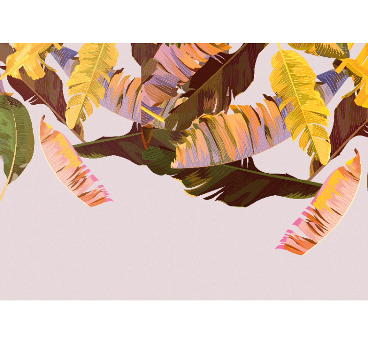 Papier peint nature motifs de feuilles exotiques - TenStickers