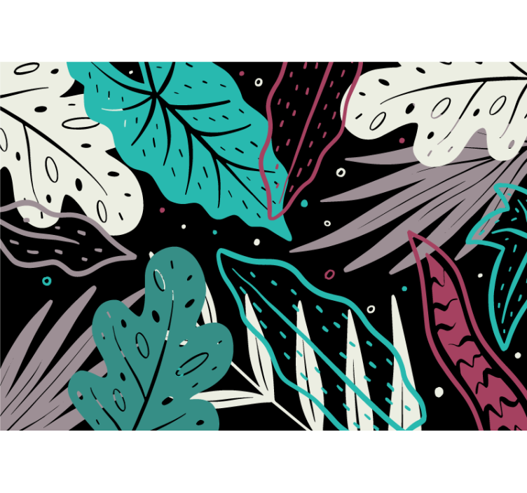 Papier peint nature motifs de feuilles décoratifs - TenStickers