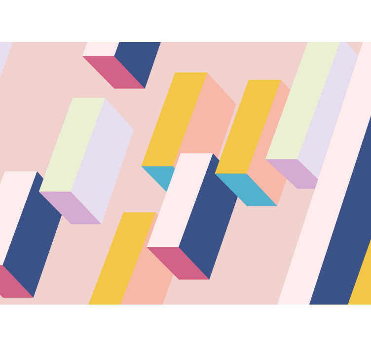 Tapisserie abstraite agencement de blocs géométriques - TenStickers