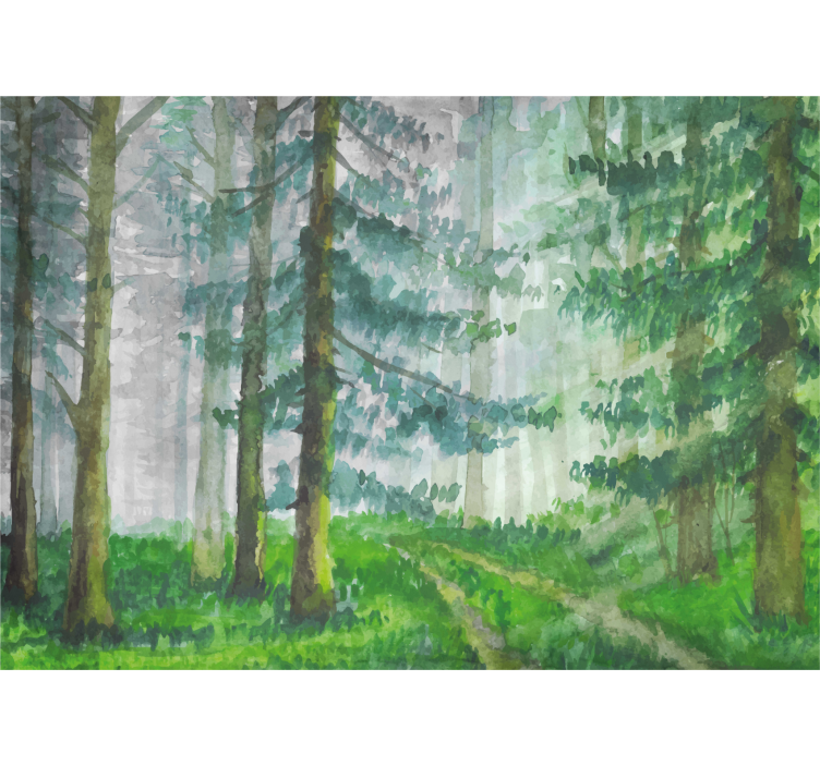 Papier peint forêt détail du chemin forestier - TenStickers