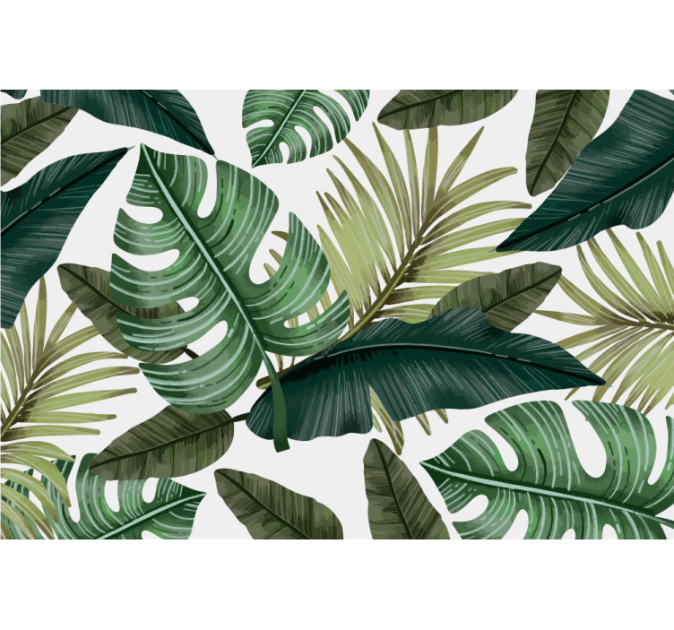 Papier peint nature motif feuillage tropical - TenStickers