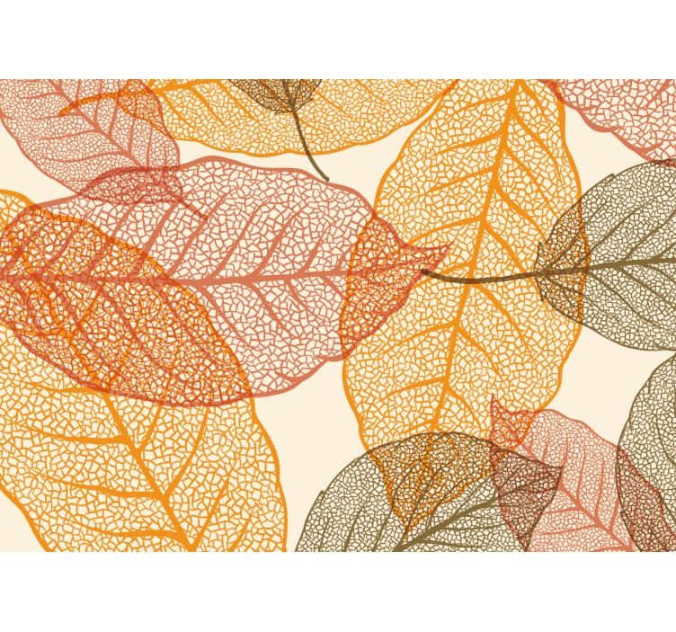 Tapisserie nature motifs de feuilles complexes - TenStickers