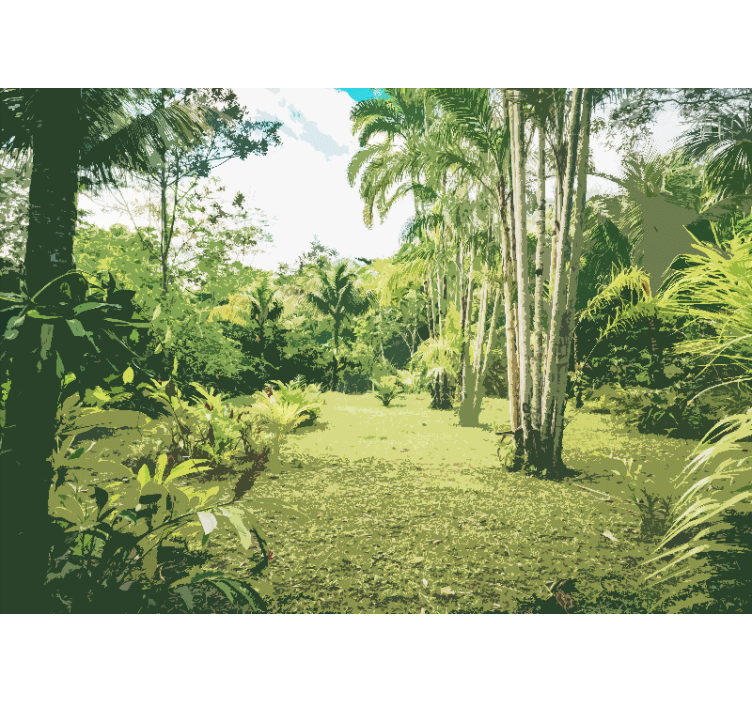 Tapisserie jungle paysage tropical luxuriant - TenStickers