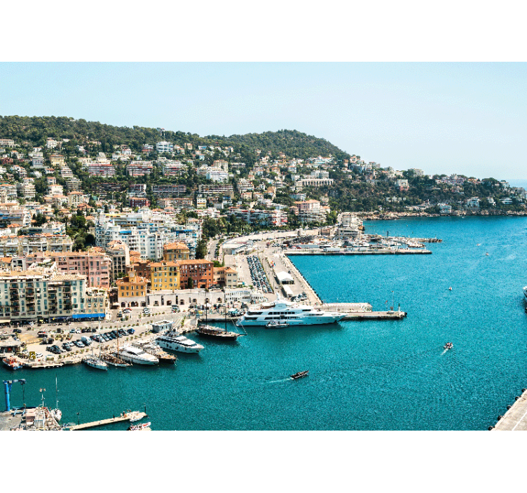 Tapisserie villes et pays vue côtière urbaine - TenStickers