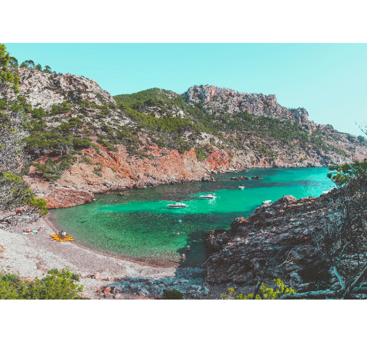 Tapisserie paysage vue côtière de la crique - TenStickers