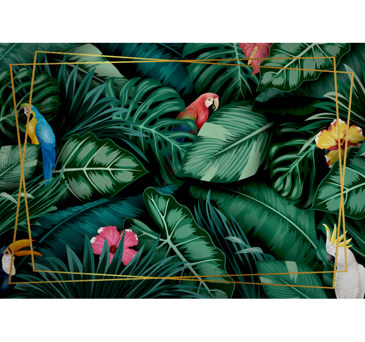 Tapisserie jungle habitat des perroquets tropicaux - TenStickers