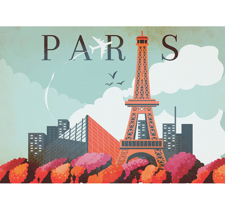 Tapisserie paris paysage de la tour eiffel - TenStickers