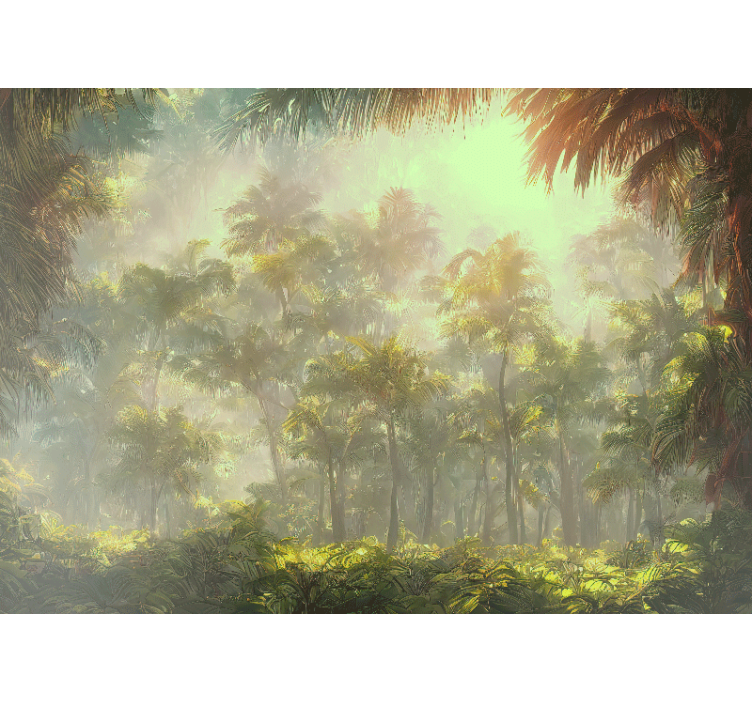 Papier peint panoramique jungle vert - TenStickers