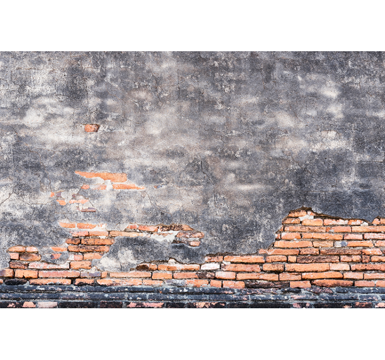 Tapisserie murale effet brique mur décrépit - TenStickers
