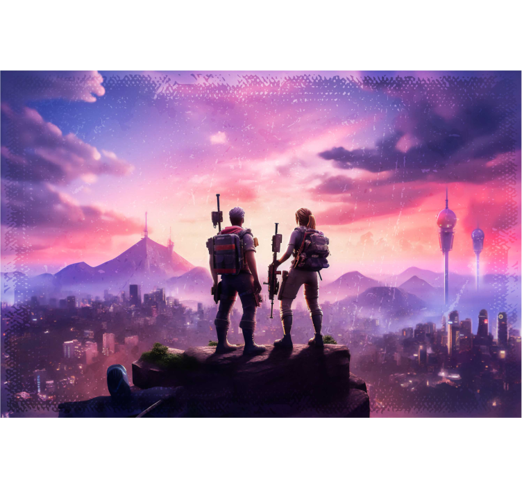 Tapisserie murale chambre ado personnages jeux - TenStickers