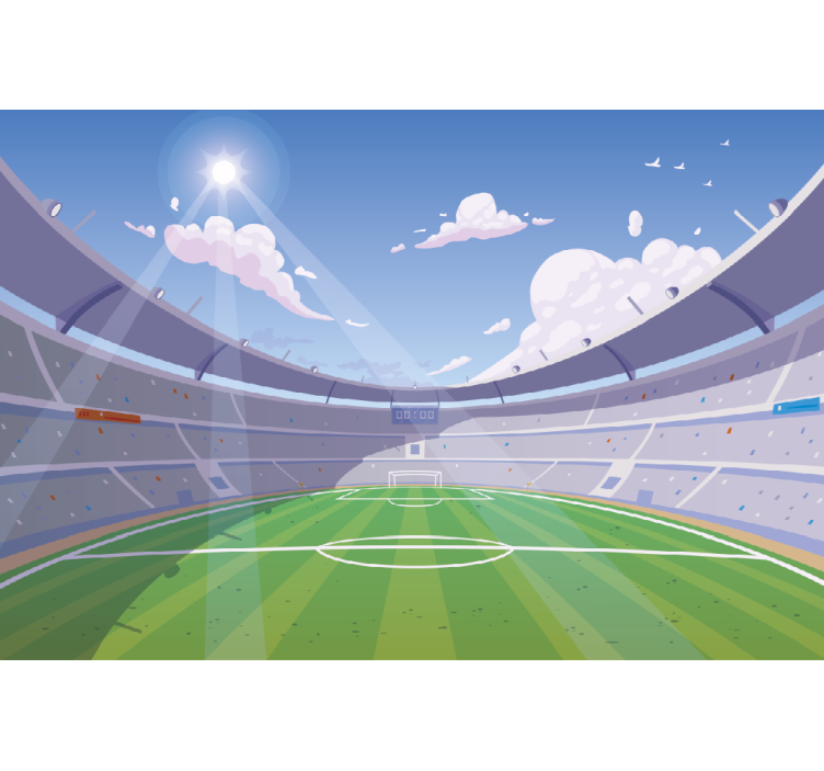 Tapisserie murale enfant terrain de football - TenStickers