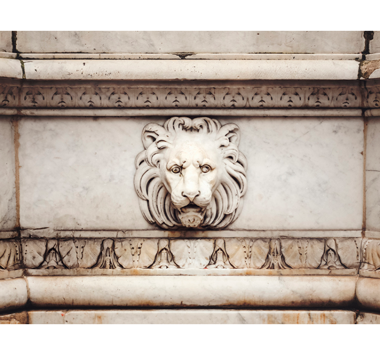 Tapisserie art classique relief de lion sculpté - TenStickers