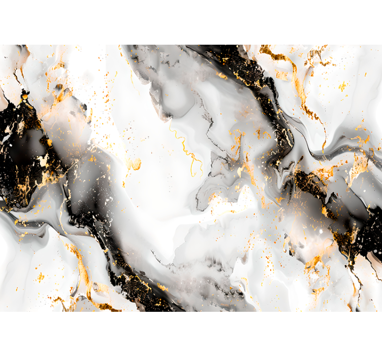 Tapisserie abstraite motif noir et blanc - TenStickers