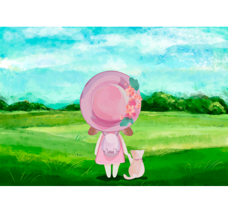 Tapisserie chambre enfant scène fantastique pastorale - TenStickers