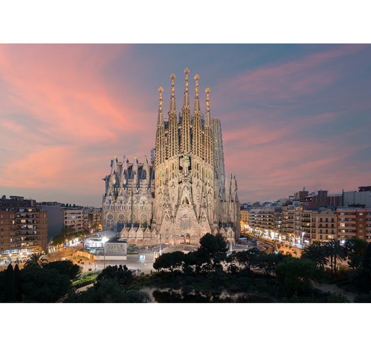 Tapisserie barcelone architecture gothique - TenStickers