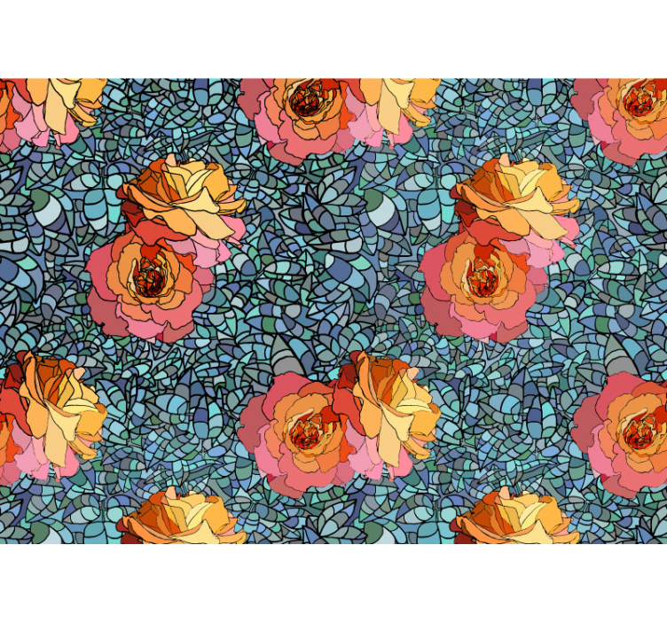 Tapisserie fleur arrangement botanique vibrant - TenStickers