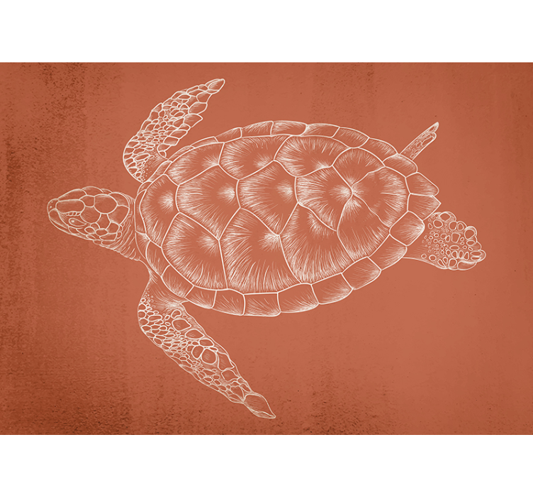 Tapisserie animaux tortue de mer illustration - TenStickers
