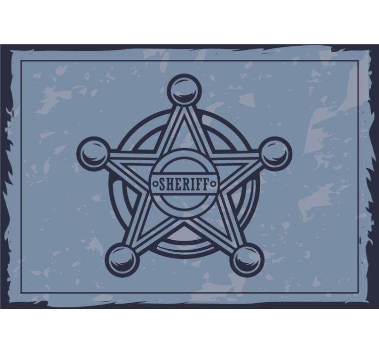 Tapisserie personnalisée ensemble de badges de shérif - TenStickers