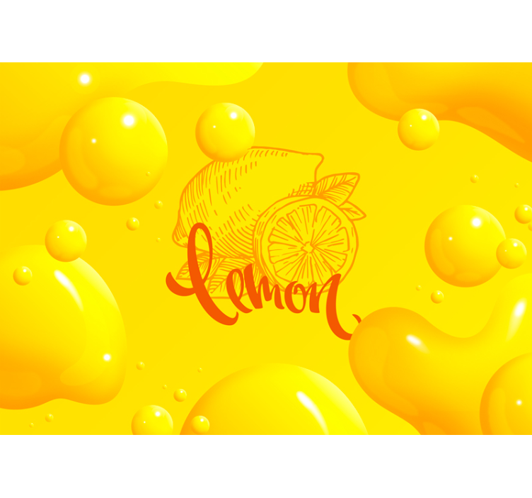 Tapisserie phrase design fruit citron - TenStickers
