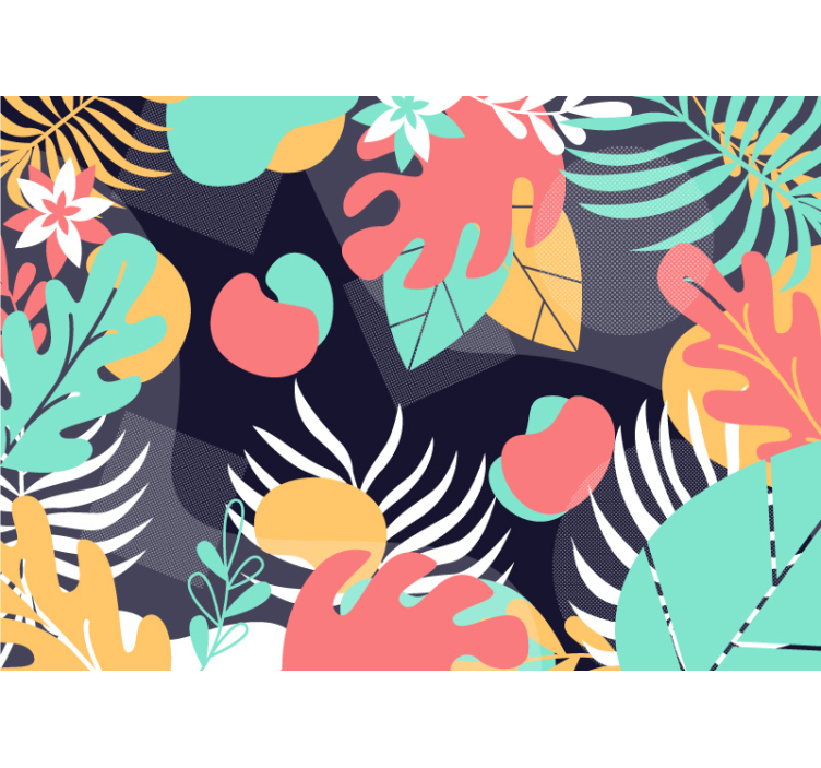 Papier peint nature designs de feuilles tropicales - TenStickers