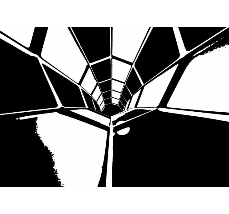 Tapisserie abstraite vue en perspective géométrique - TenStickers