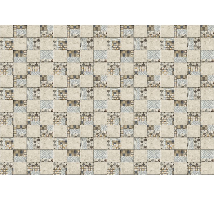 Tapisserie textures et motifs carreaux mélangés - TenStickers