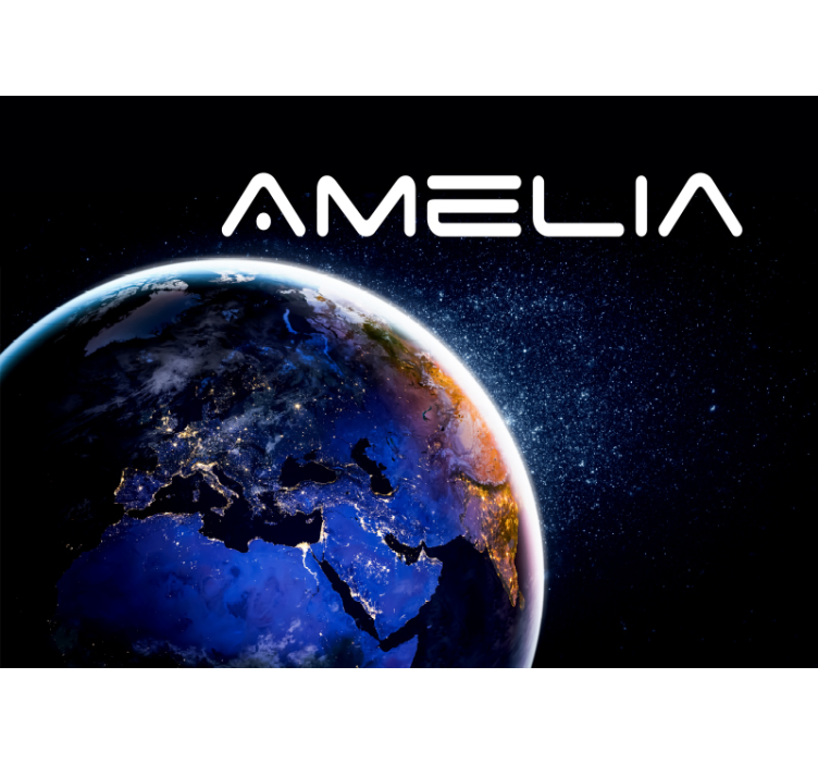 Tapisserie espace globe et étoiles - TenStickers