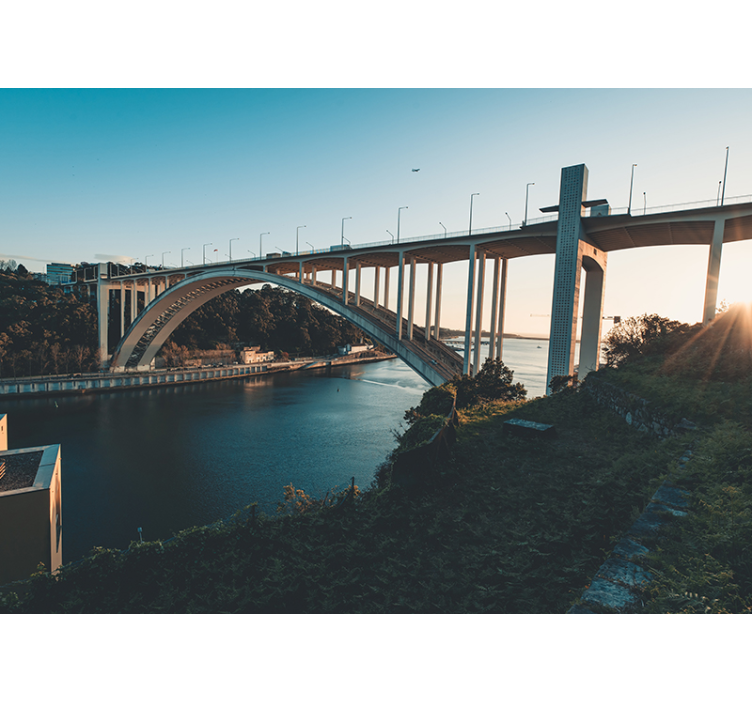 Tapisserie villes et pays vue du pont architectural - TenStickers