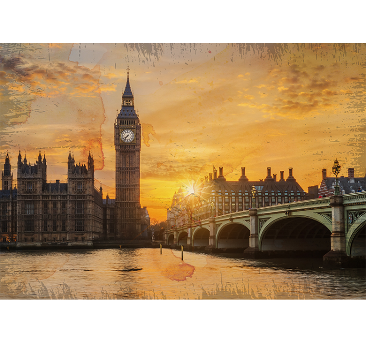 Tapisserie londres coucher de soleil historique - TenStickers