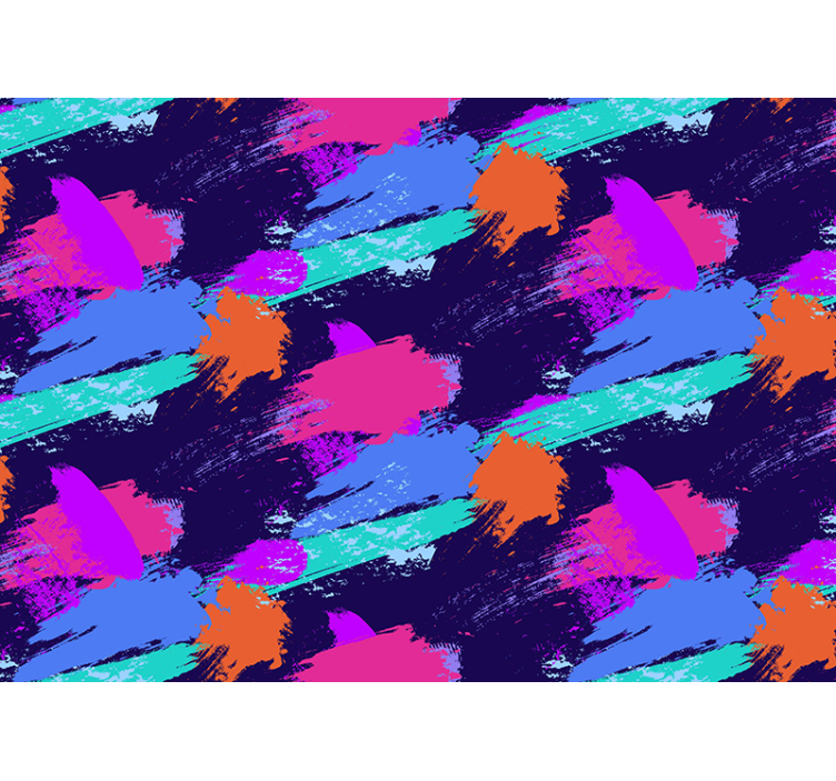 Tapisserie abstraite coups de pinceau colorés - TenStickers