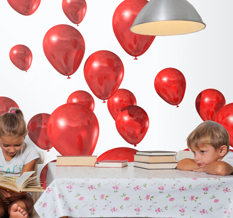 Tapisserie amour ballons rouges festifs - TenStickers