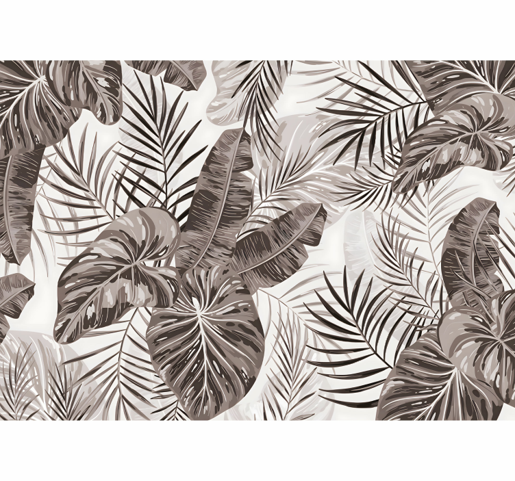 Tapisserie nature motif feuilles tropicales - TenStickers